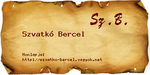 Szvatkó Bercel névjegykártya